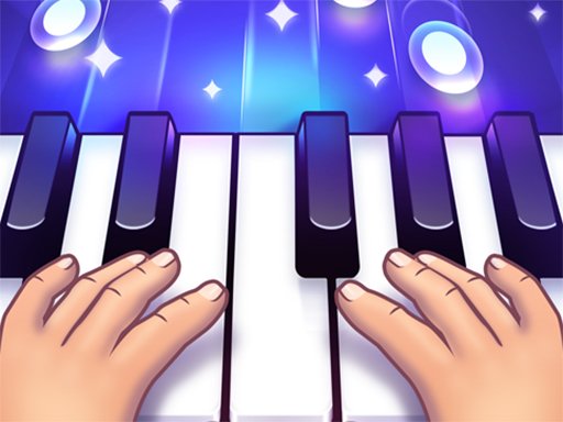 A colorful screenshot of Piano Online gameplay with musical notes