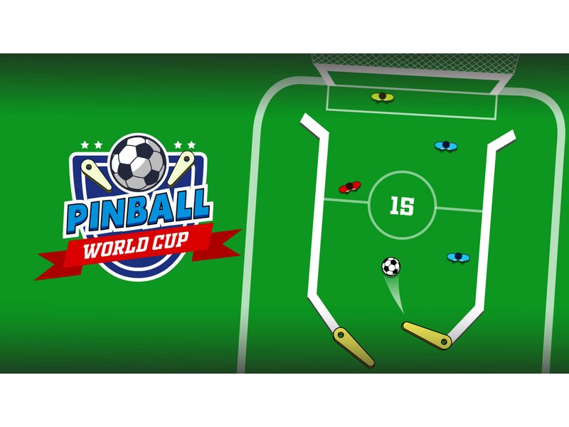 A vibrant pinball machine with soccer elements and colorful lights
