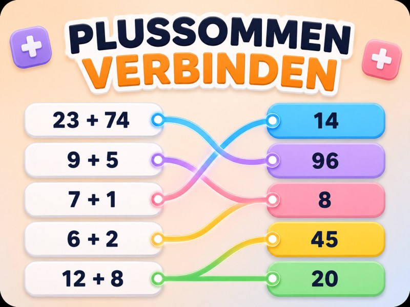 Exciting scene of kids connecting math problems to answers