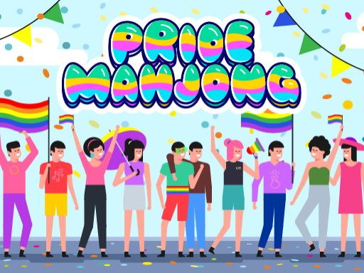 Pride Mahjong game featuring colorful food tiles to match