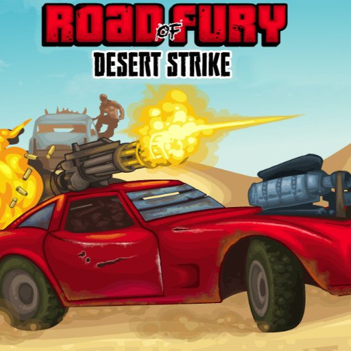 Action-packed scene from Road of Fury Desert Strike game