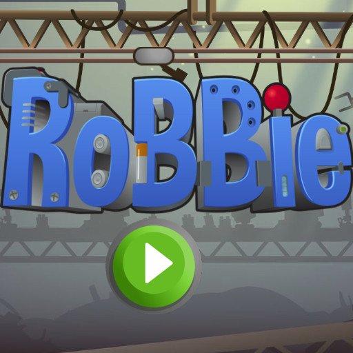 RoBBiE navigating through a colorful robot factory filled with challenges