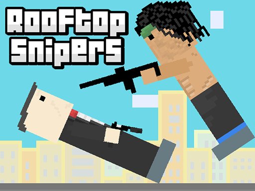 Exciting Rooftop Snipers game scene with players aiming at each other