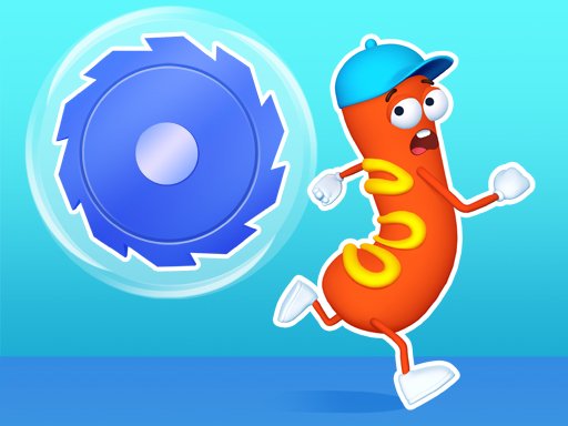 Sausage Run gameplay with a wild red sausage racing