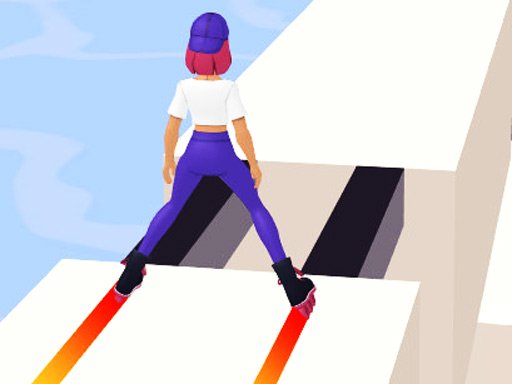 Exciting scene from Sky Roller Online with a skater gliding past obstacles