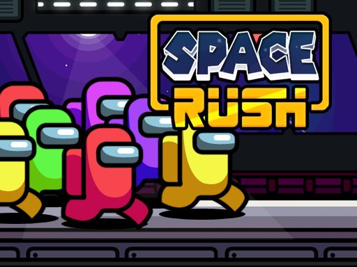 Screenshot of Space Rush with a spaceship dodging asteroids