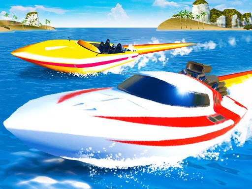 Exciting scene of speedboats racing on vibrant ocean waves