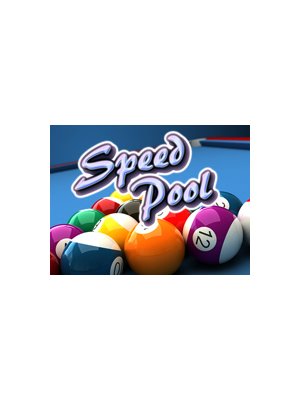 A thrilling screenshot of Speed Pool King gameplay with colorful pool balls and a clock ticking