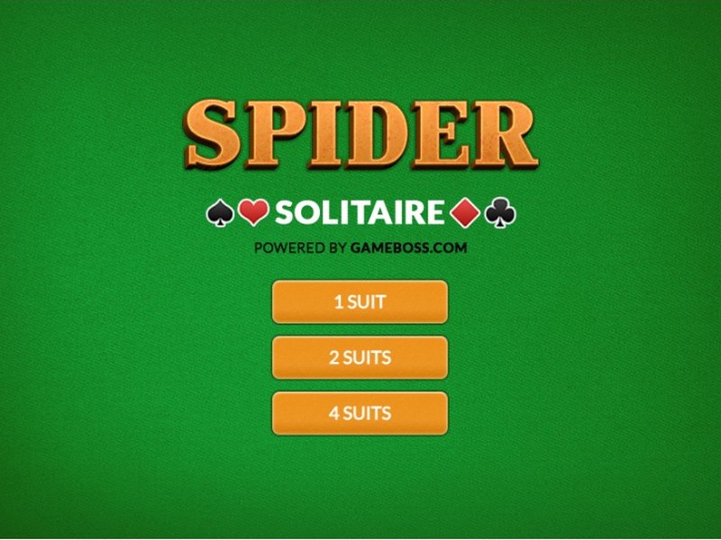 Exciting game of Spider Solitaire Big with large, clear cards
