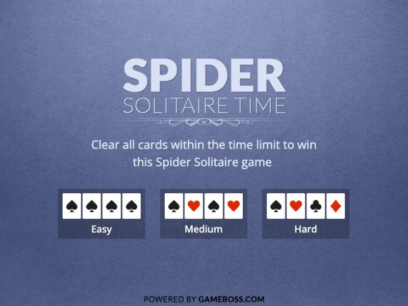 Exciting game scene of Spider Solitaire Time with cards in play