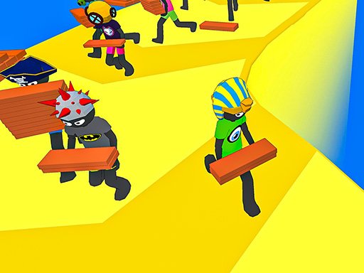 Stickman Planks Fall — colorful race with stickmen on wobbly planks