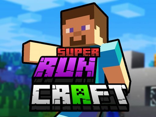 Exciting gameplay of Super Runcraft with colorful blocks and characters