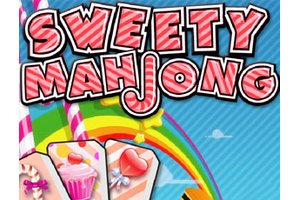 Colorful tiles and candy symbols in Sweety Mahjong game