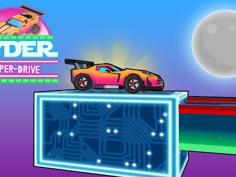 Futuristic race cars performing stunts in an exciting race
