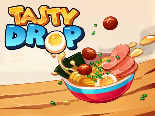 Tasty Drop game screenshot showing colorful ingredients dropping into a bowl