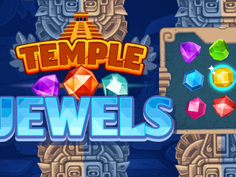 Temple Jewels — vibrant scene of colorful gems in a temple