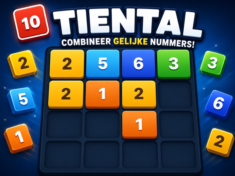 Tens game screenshot showing colorful number tiles merging