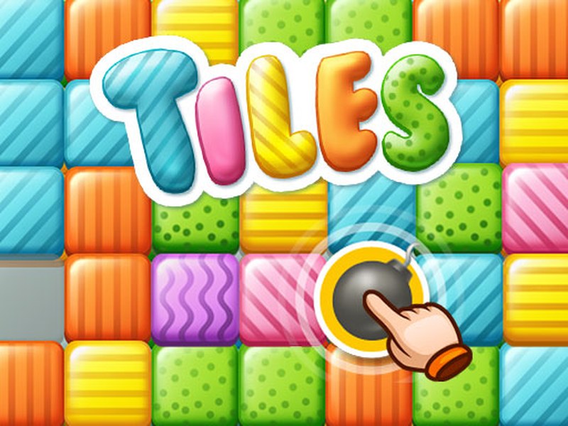 Colorful screenshot of the Tiles puzzle game with vibrant tiles