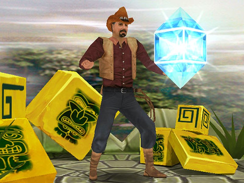 Exciting scene from Tomb Runner with Professor Jones running through ancient temples