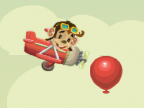 Tommy the Stunt Flyer soaring through colorful rings and avoiding obstacles