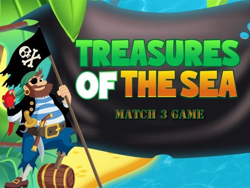 Colorful underwater scene with pirates and treasures