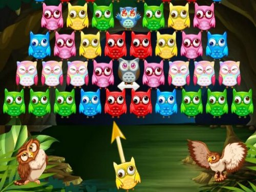 Owl Bubbles — colorful bubble shooter game with owls