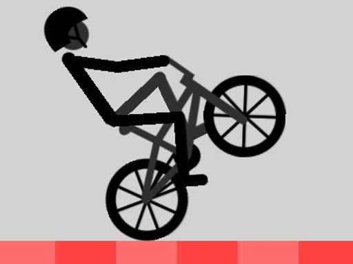 Exciting screenshot of Wheelie Bike with a cyclist balancing on one wheel
