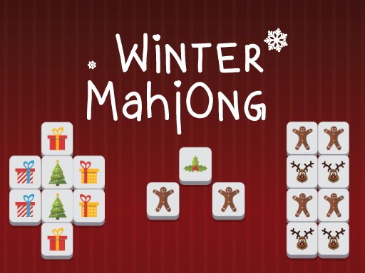 Winter Mahjong game screenshot with festive winter graphics