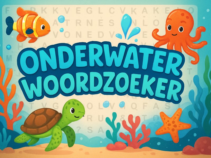 Colorful underwater scene with hidden sea creature words