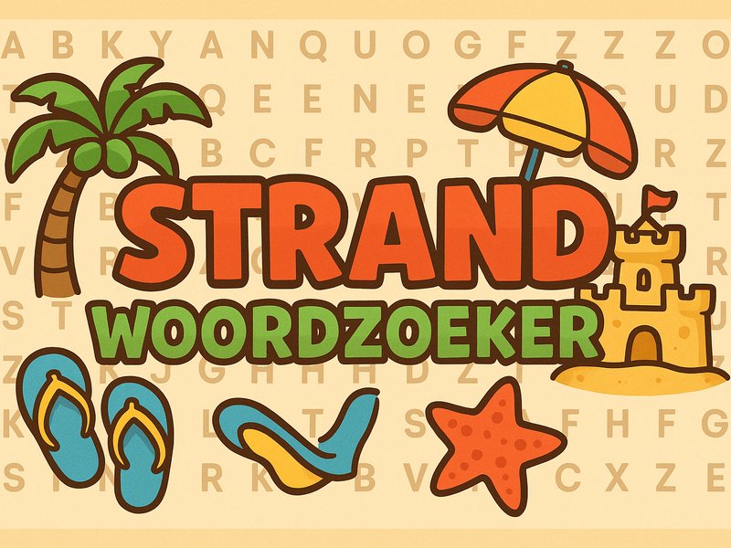 Beach Word Search game screenshot with vibrant summer themes
