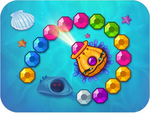 Colorful underwater scene with gems and bubbles in Zumba Ocean